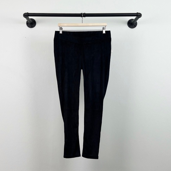 NWT A Pea In The Pod Maternity Faux Suede Below Belly Leggings Black - Picture 6 of 10